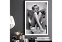 TPFLiving Leinwandbild Audrey Hepburn & Marilyn Monroe Schwarz-Weiß Pink Bild 4