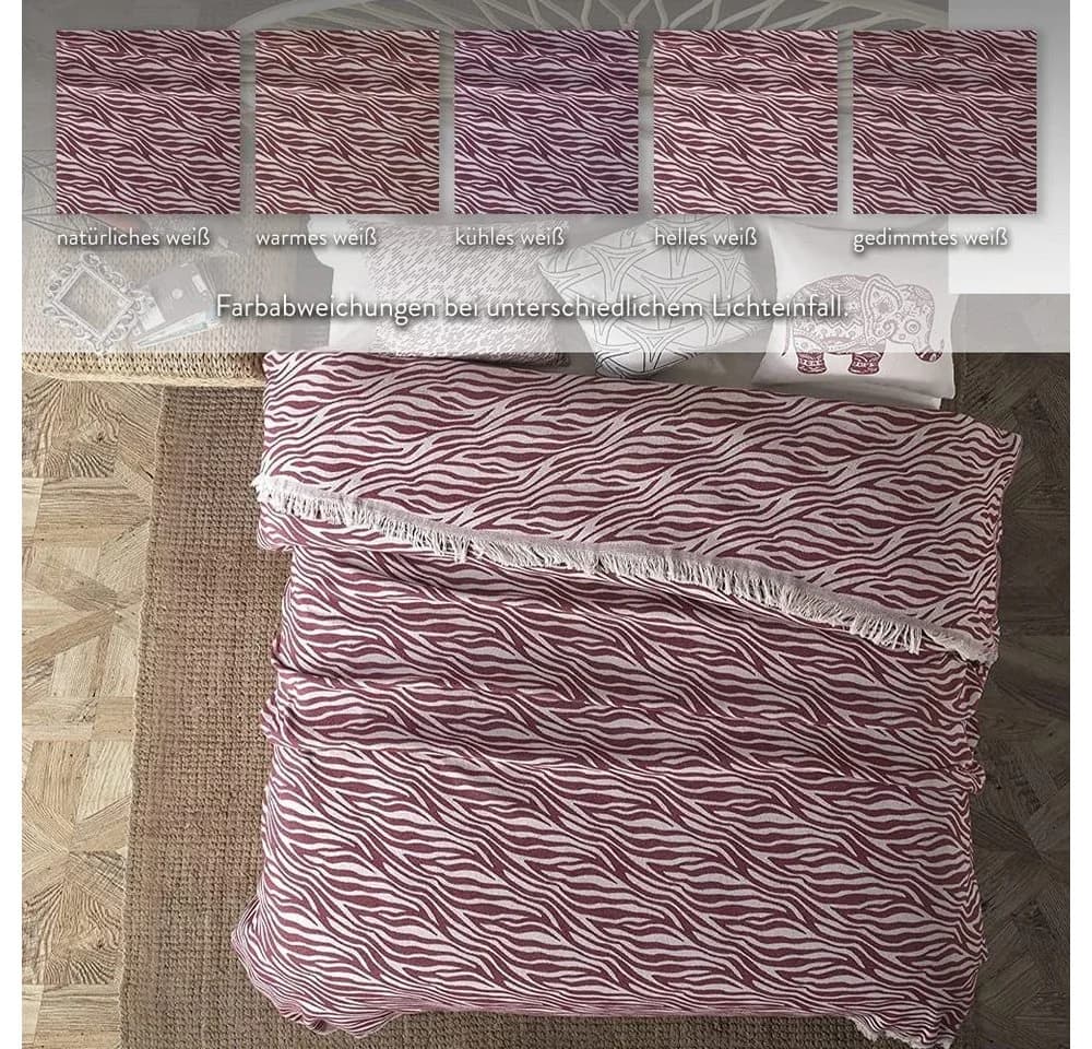 BOHORIA Premium Tagesdecke Ubud 100% Baumwolle mit Muster