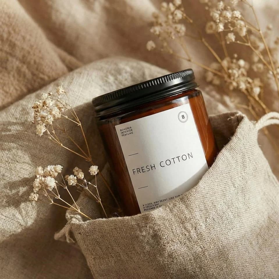 BOHORIA Fresh Cotton Duftkerze aus natürlichem Sojawachs