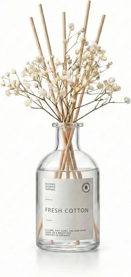 BOHORIA Duftstäbchen Raumduft 200 ml Fresh Cotton mit Schleierkraut - Bild 2
