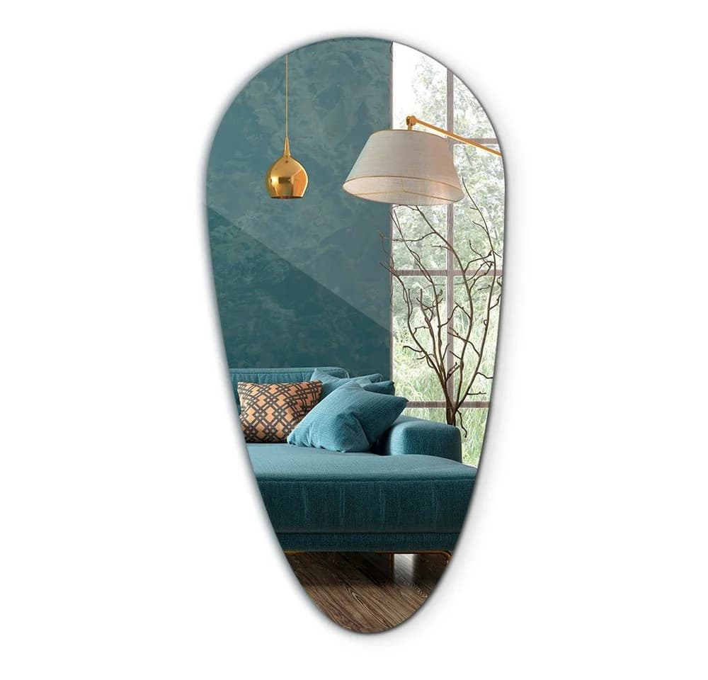 Tulup Wandspiegel Oval Tropfenform Glas - Bild 2
