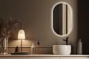 Tulup LED-Lichtspiegel Badspiegel Ovaler Spiegel Warmweiß 3000K Bild 3
