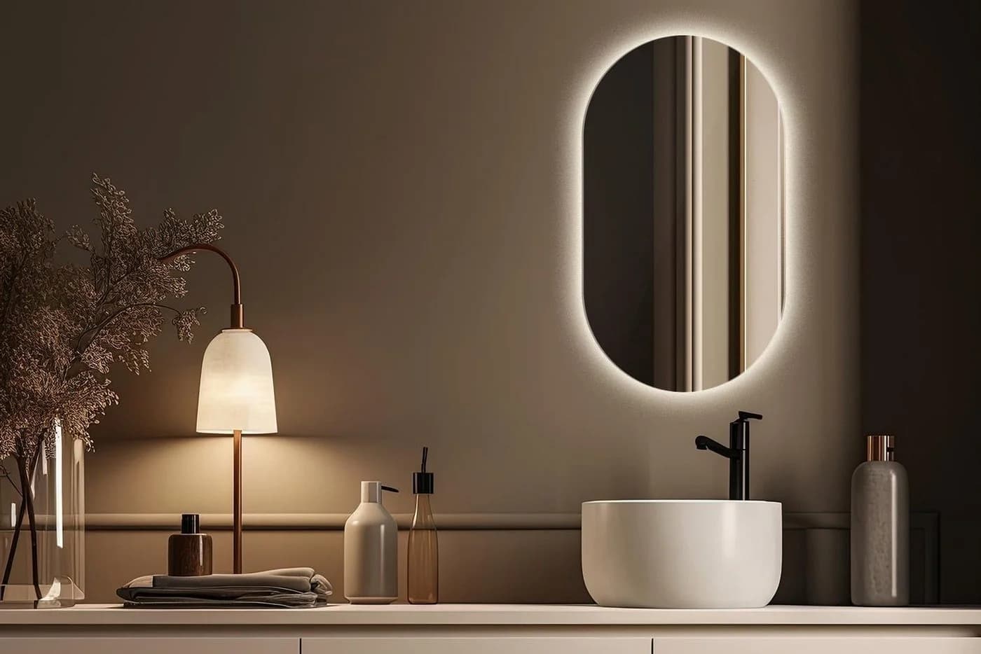 Tulup LED-Lichtspiegel Badspiegel Ovaler Spiegel Warmweiß 3000K - Bild 3