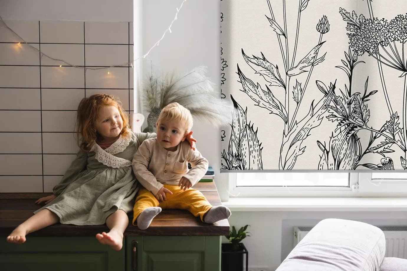 Tulup Seitenzugrollo Grau Halbtransparent Bedruckt - Bild 5
