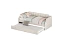 SOFTWEARY Schlafsofa mit Bettfunktion und Gästebett, Leinen, Beige Bild 2