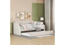 SOFTWEARY Schlafsofa mit Bettfunktion und Gästebett, Leinen, Beige Bild 3