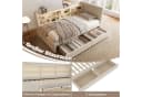 SOFTWEARY Stauraumbett Leinen Beige mit Schubladen und USB Bild 3