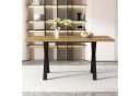 SOFTWEARY Esstisch Holzoptik Metallgestell Beige Bild 1