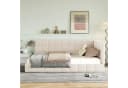 SOFTWEARY Polsterbett mit Lattenrost und gepolstertem Kopfteil Beige Samt Bild 5