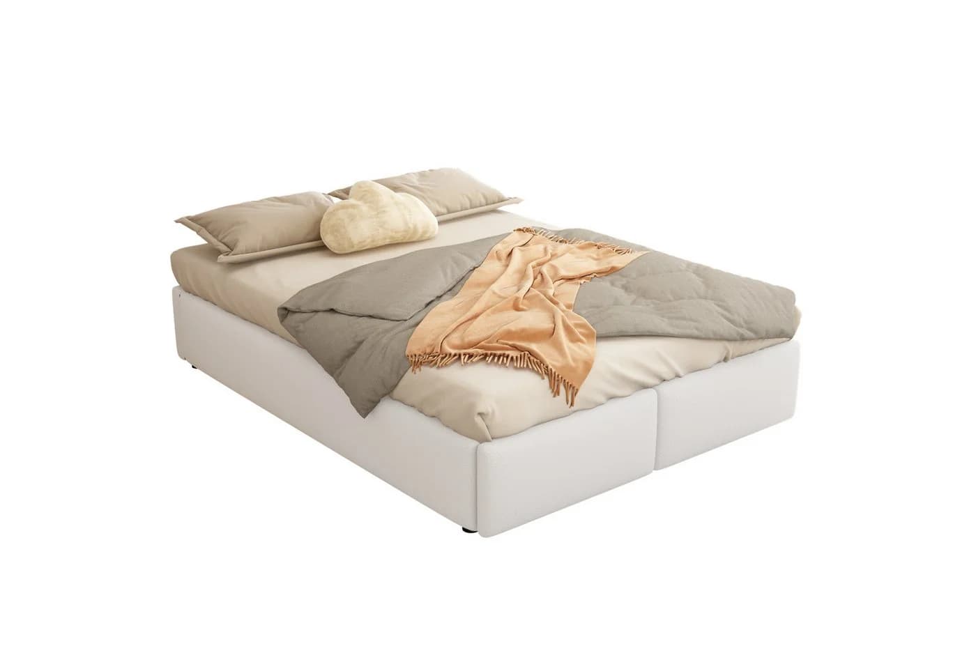 SOFTWEARY Futonbett mit Bettkasten, Lattenrost und Schubladen Leinen - Bild 2