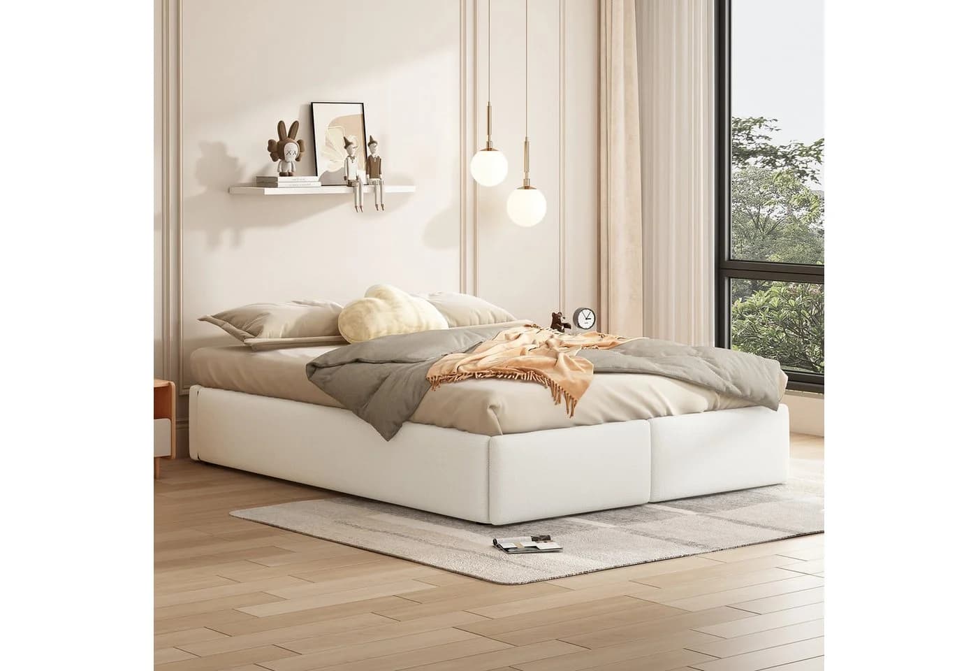 SOFTWEARY Futonbett mit Bettkasten, Lattenrost und Schubladen Leinen - Bild 3