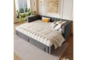 SOFTWEARY Schlafsofa mit Bettfunktion und Schubladen Grau Velvet Bild 1