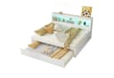 SOFTWEARY Holzbett mit Gästebett und LED-Beleuchtung Weiß Bild 2