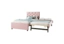 SOFTWEARY Polsterbett mit Gästebett und Lattenrost Rosa Samt Bild 2