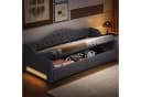 SOFTWEARY Schlafsofa mit LED-Beleuchtung und Stauraum Grau Leinen Bild 1