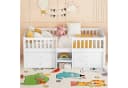 SOFTWEARY Kinderbett mit Schubladen und Lattenrost, Regal, Rausfallschutz, Kiefer Bild 3
