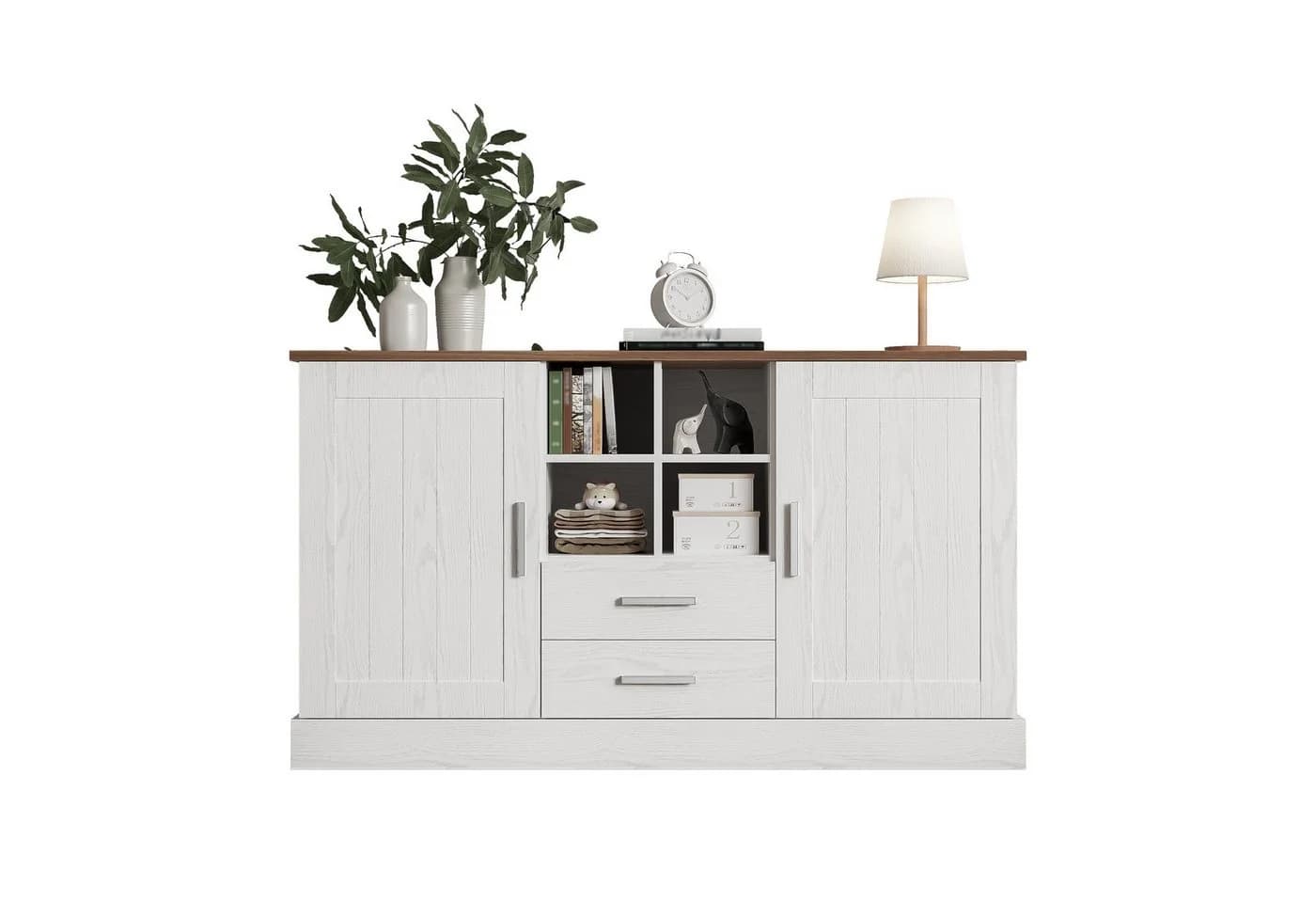 SOFTWEARY Sideboard Braun/Weiß Modern - Bild 2