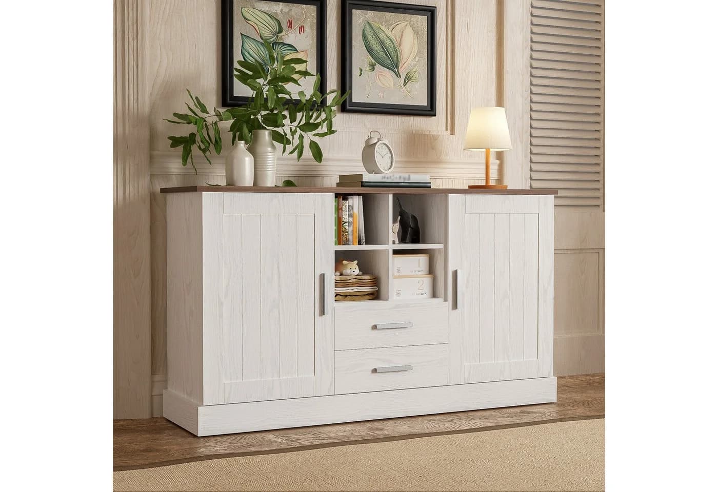 SOFTWEARY Sideboard Braun/Weiß Modern - Bild 3
