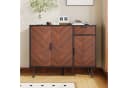 SOFTWEARY Sideboard Schwarz-Braun Metallfüße Bild 1