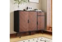 SOFTWEARY Sideboard Schwarz-Braun Metallfüße Bild 3