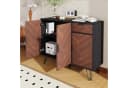 SOFTWEARY Sideboard Schwarz-Braun Metallfüße Bild 5