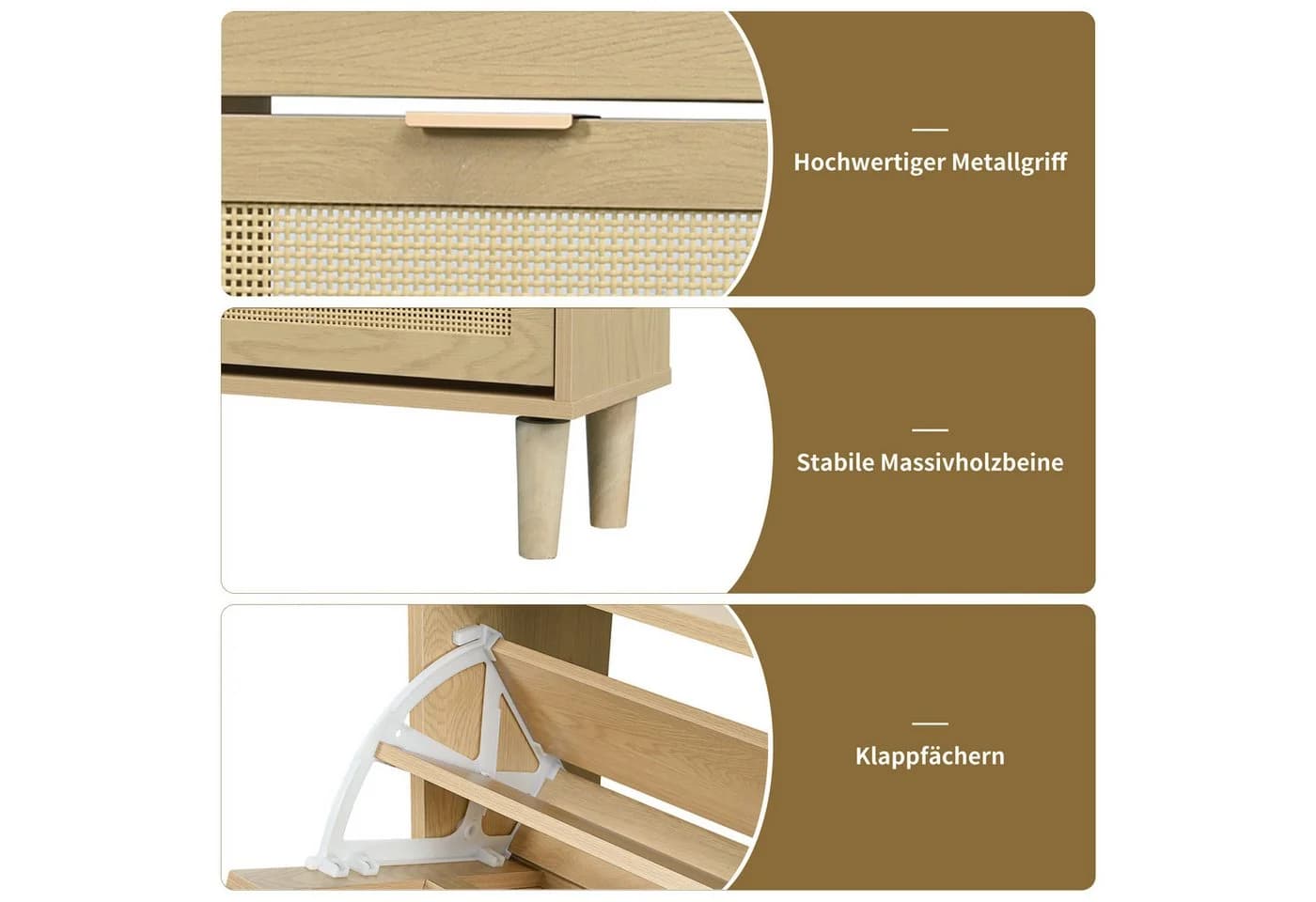 SOFTWEARY Schuhkipper Schuhschrank 100 cm 4 Klappen schmal - Bild 5