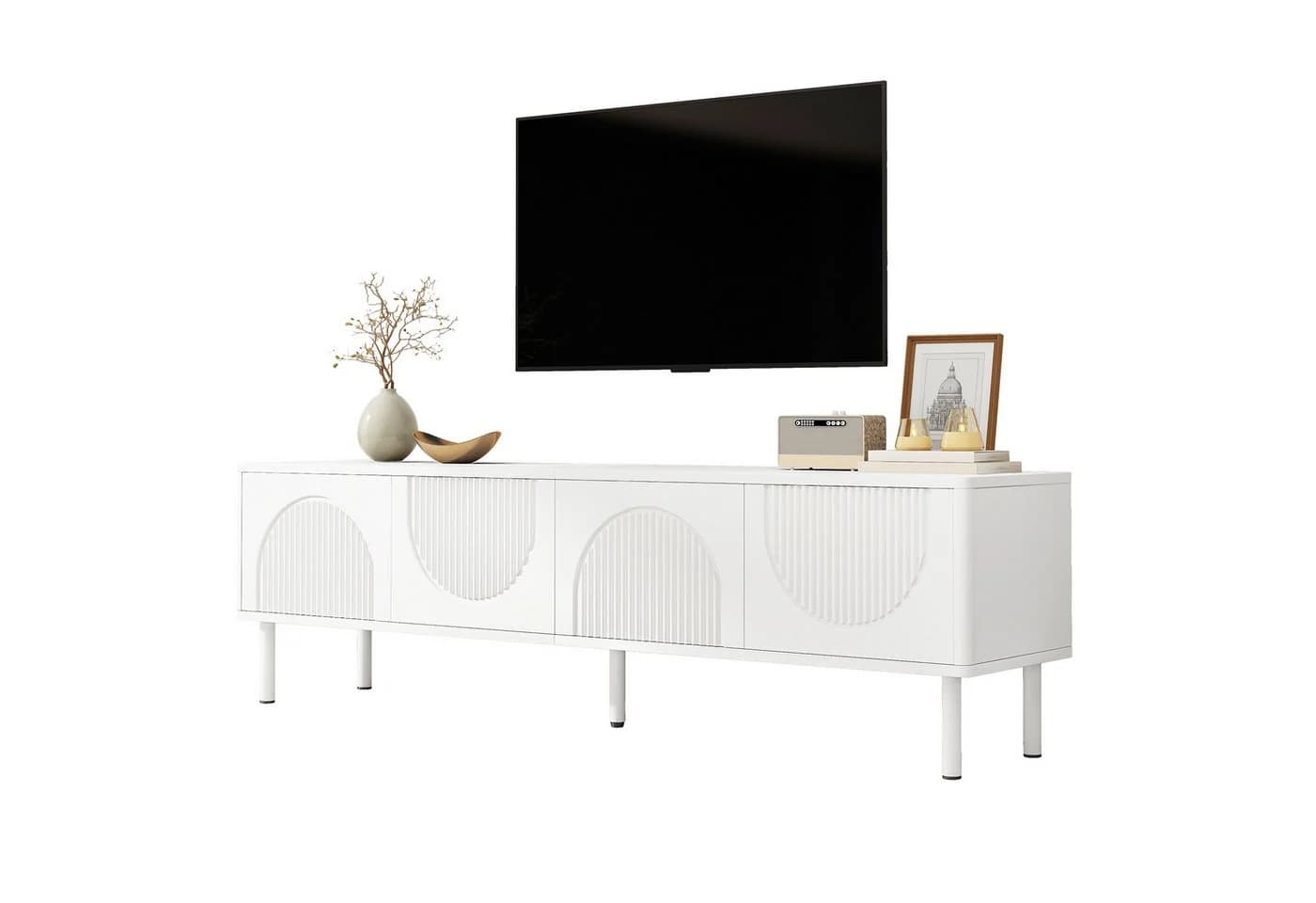 SOFTWEARY Lowboard 180 cm Weiß Modernes griffloses TV-Board - Bild 2