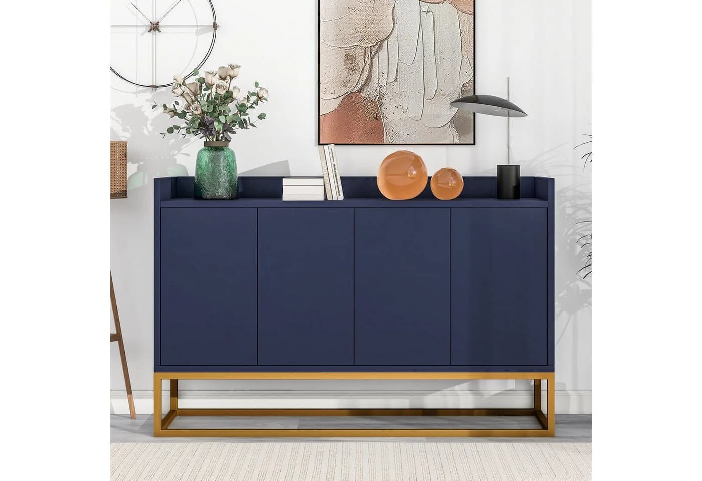 SOFTWEARY Sideboard Blau Holzwerkstoff Wohnzimmerschrank - Bild 4