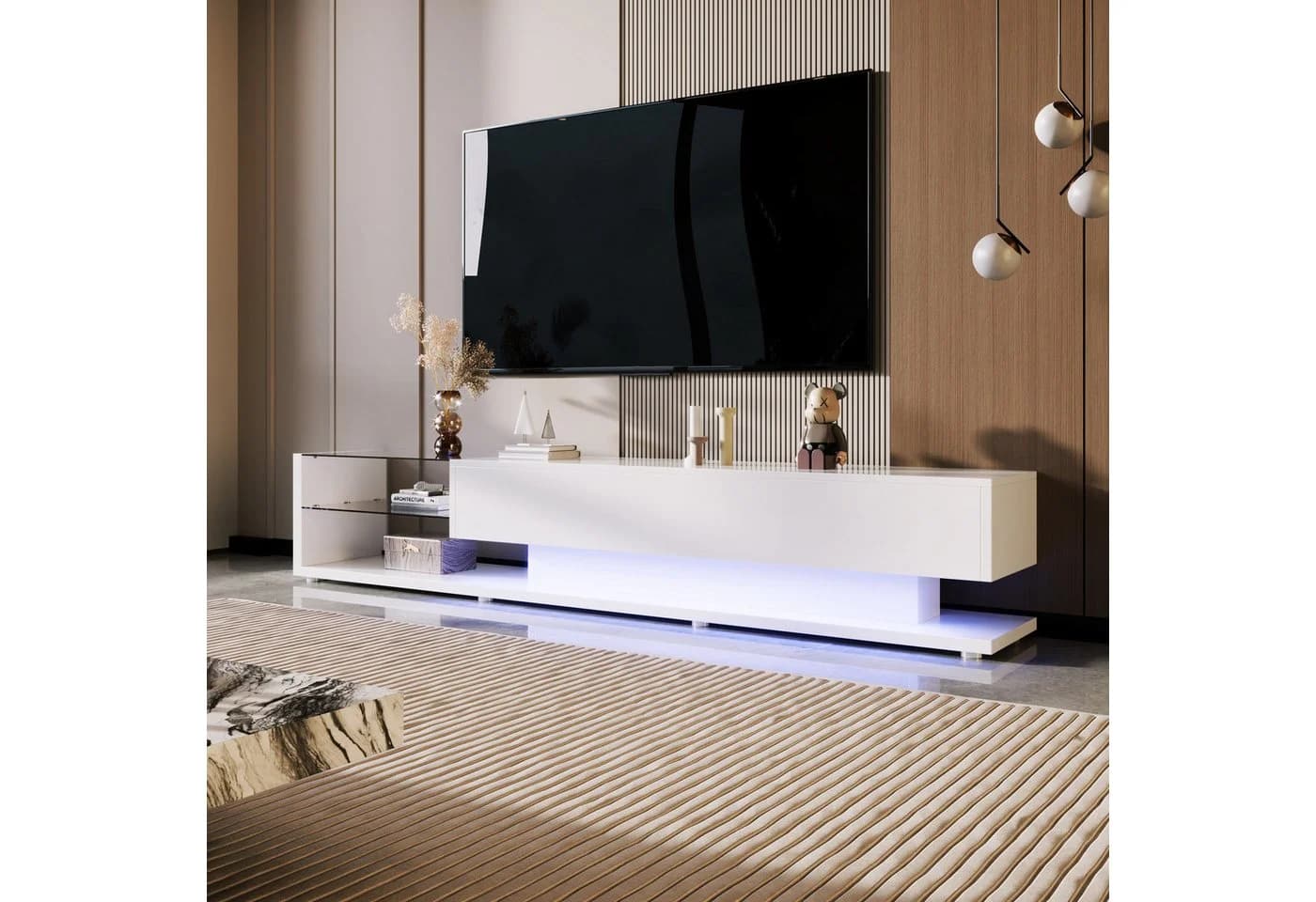 SOFTWEARY Lowboard Modern Weiß 170 cm TV-Schrank - Bild 5