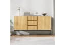 SOFTWEARY Sideboard 140 cm mit 3 Schubladen und Metallfüßen Bild 1