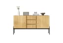 SOFTWEARY Sideboard 140 cm mit 3 Schubladen und Metallfüßen Bild 2