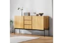 SOFTWEARY Sideboard 140 cm mit 3 Schubladen und Metallfüßen Bild 3