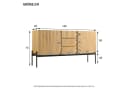 SOFTWEARY Sideboard 140 cm mit 3 Schubladen und Metallfüßen Bild 5