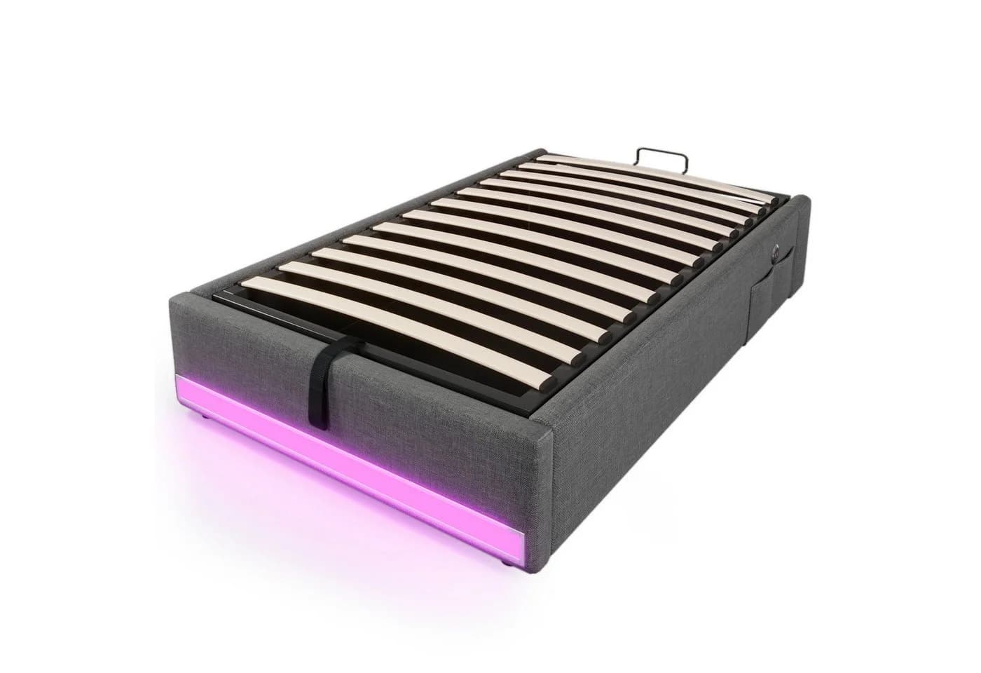 SOFTWEARY Futonbett mit LED-Beleuchtung und Aufbewahrung 90x200 cm - Bild 2