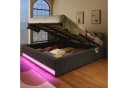 SOFTWEARY Futonbett Grau mit LED & Bettkasten Bild 1