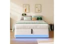SOFTWEARY Futonbett mit LED-Beleuchtung und Bettkasten Leinen Beige Bild 1
