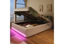 SOFTWEARY Futonbett mit LED-Beleuchtung und Bettkasten Leinen Beige Bild 5