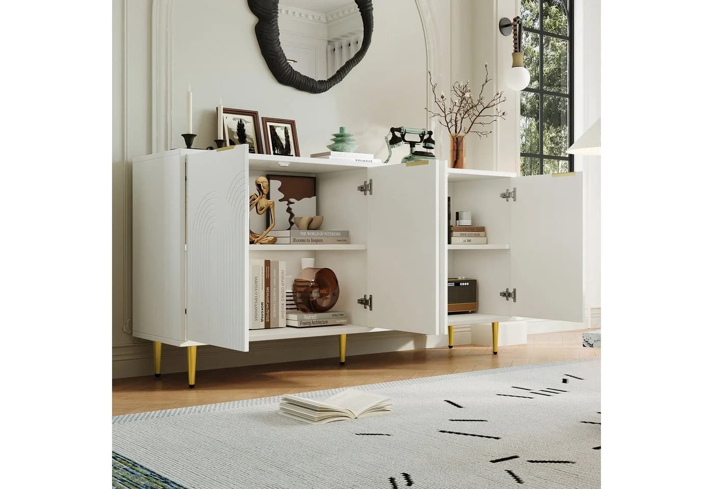 SOFTWEARY Sideboard Weiß Matt 160 cm - Bild 3
