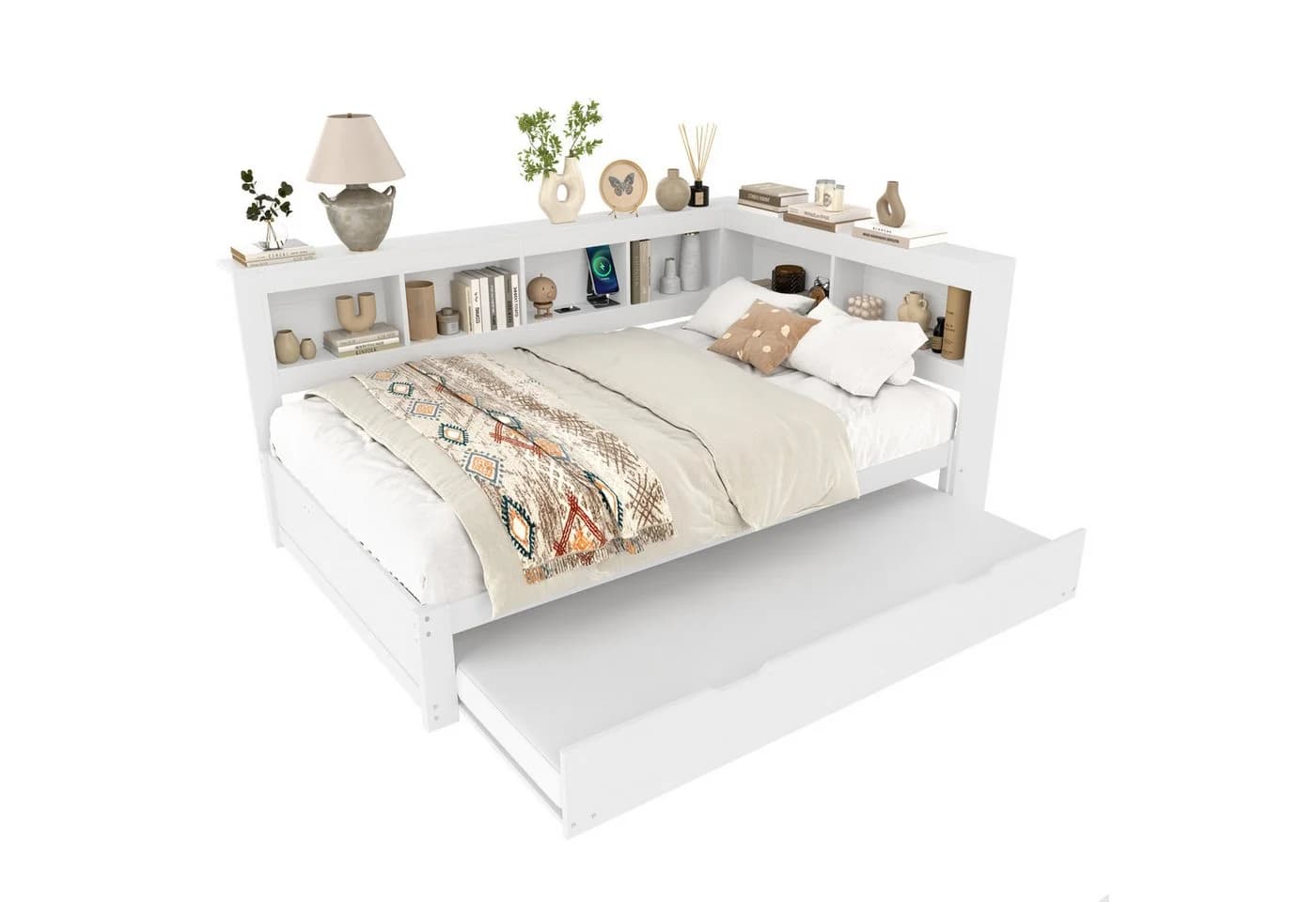 SOFTWEARY Jugendbett mit Lattenrost und Regal 140x200 cm - Bild 2