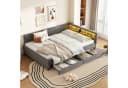 SOFTWEARY Stauraumbett Schlafsofa LED-Beleuchtung USB/Typ-C Anschlüsse Bild 1