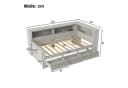 SOFTWEARY Stauraumbett mit LED-Beleuchtung und Schubladen Grau Bild 5