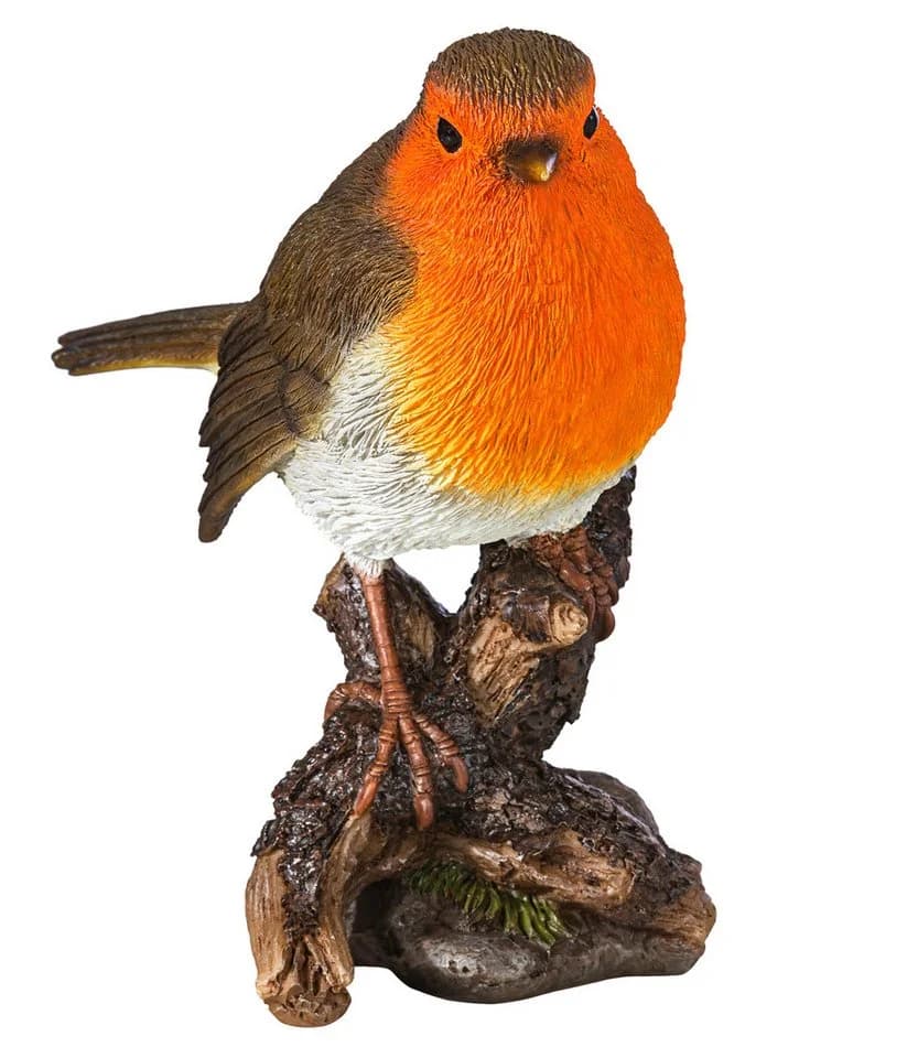 Dehner Gartenfigur Rotkehlchen auf Baumstumpf Polyresin frostbeständig - Bild 2