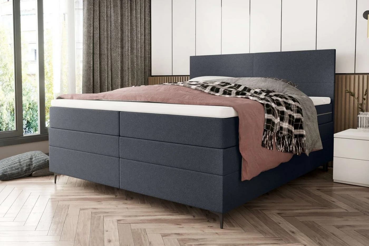 99rooms Boxspringbett Maximus mit Bettkasten und Topper Anthrazit - Bild 2