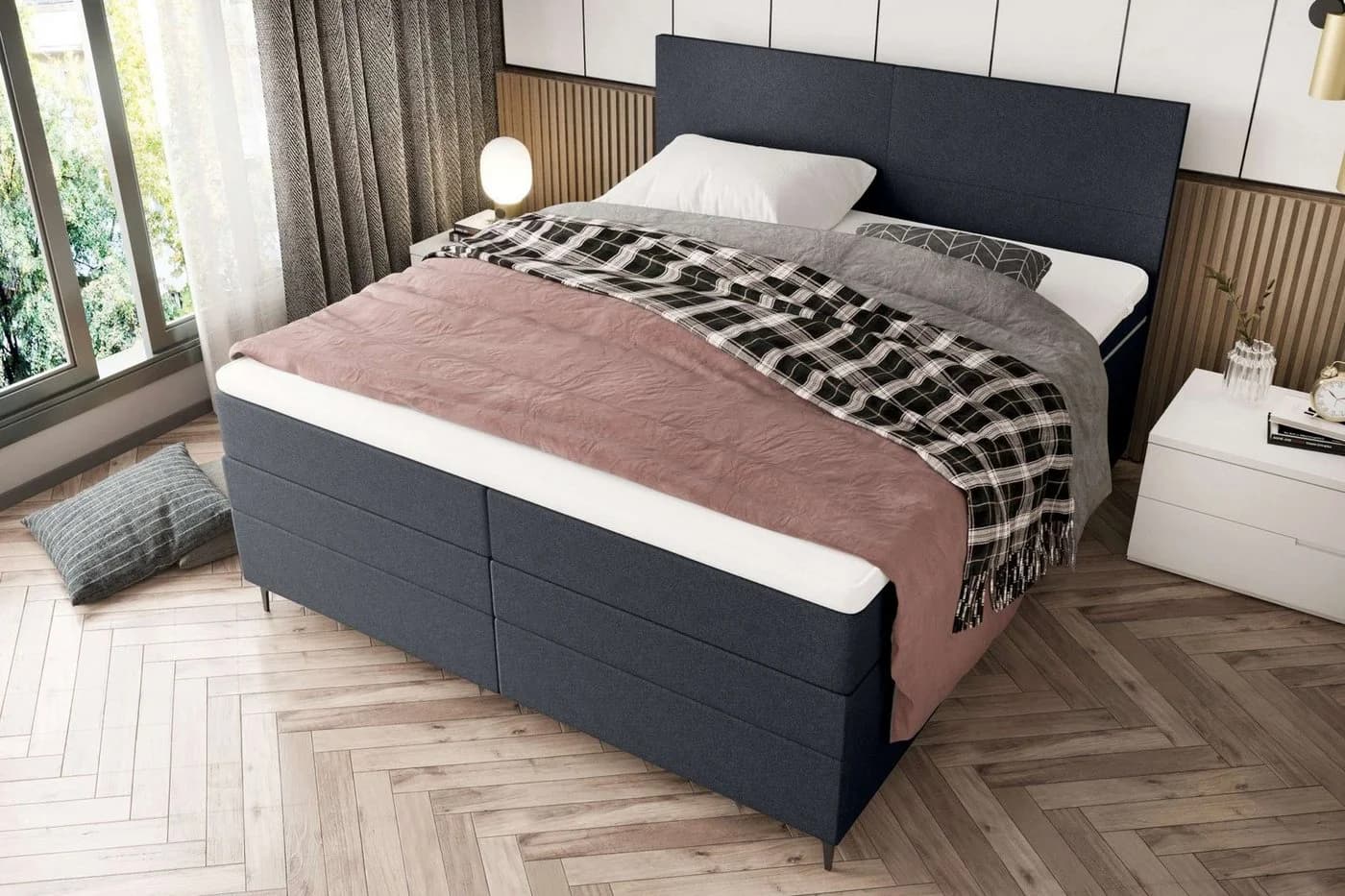 99rooms Boxspringbett Maximus mit Bettkasten und Topper Anthrazit - Bild 3