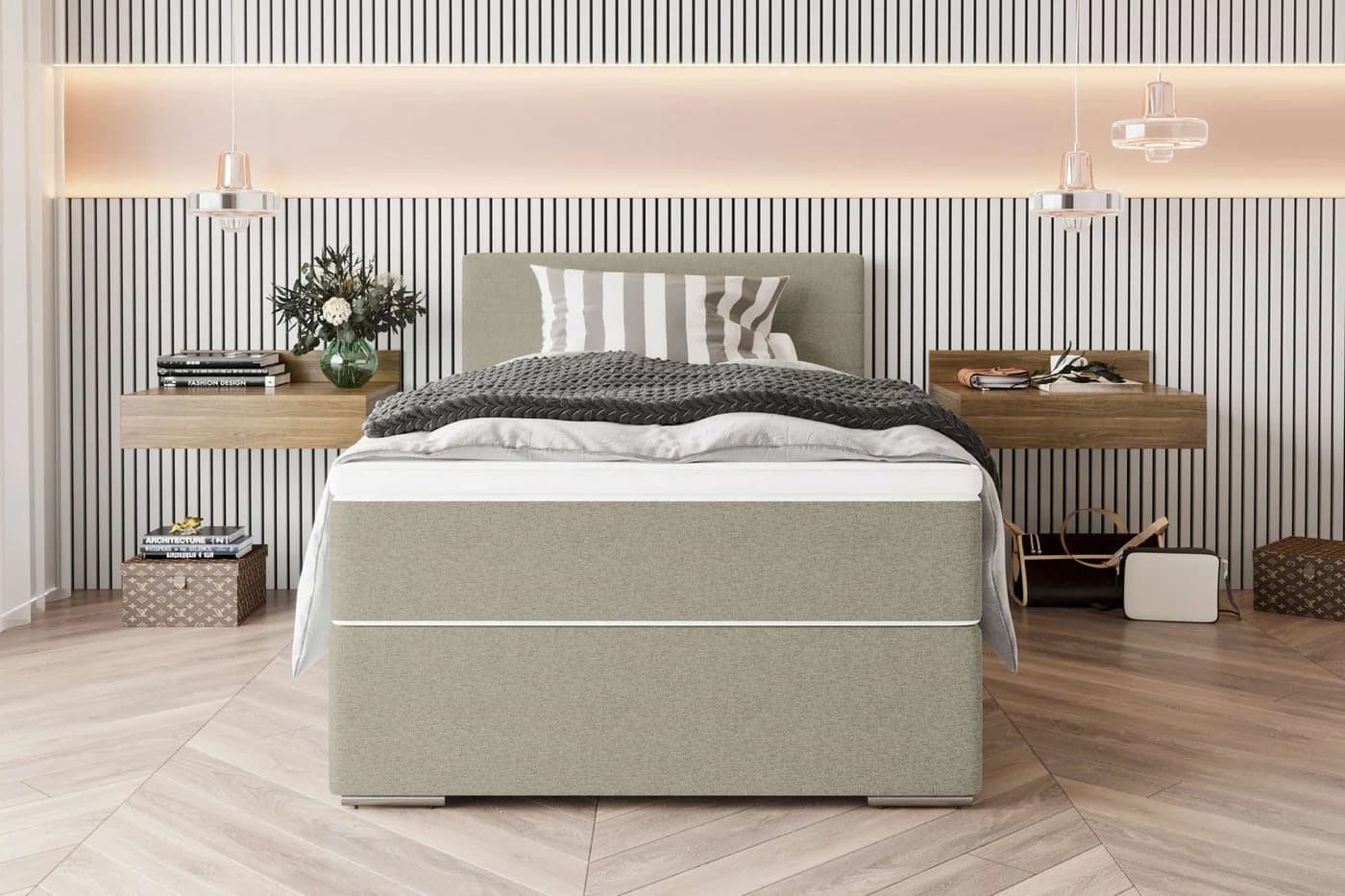 99rooms Boxspringbett Phönix Mini mit Taschenfederkernmatratze und Topper
