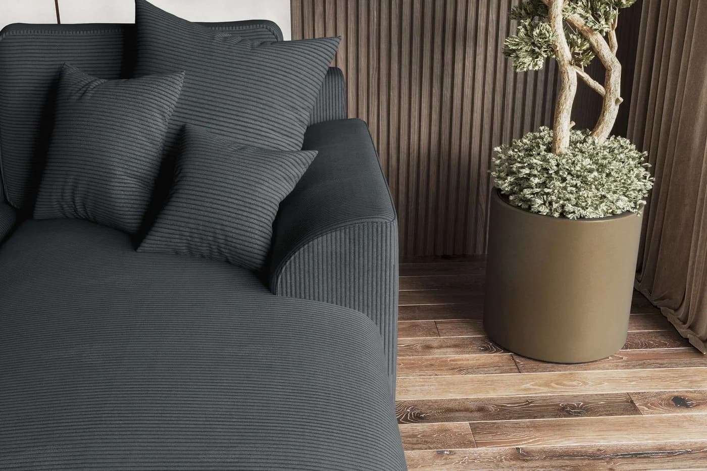 99rooms Ecksofa Gusto L-Form mit Schlaffunktion Graphit - Bild 4