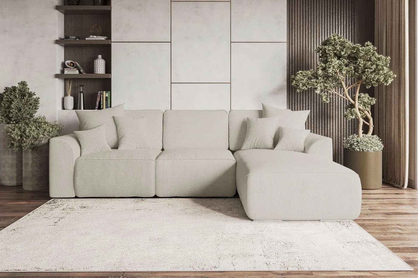 99rooms Ecksofa Gusto L-Form mit Schlaffunktion und abnehmbaren Rückenkissen - Bild 2