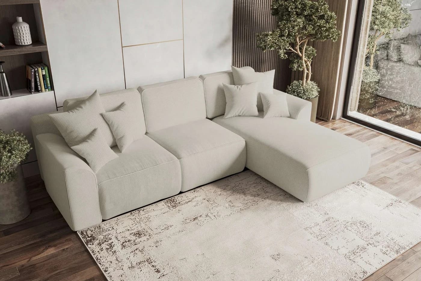 99rooms Ecksofa Gusto L-Form mit Schlaffunktion und abnehmbaren Rückenkissen - Bild 3