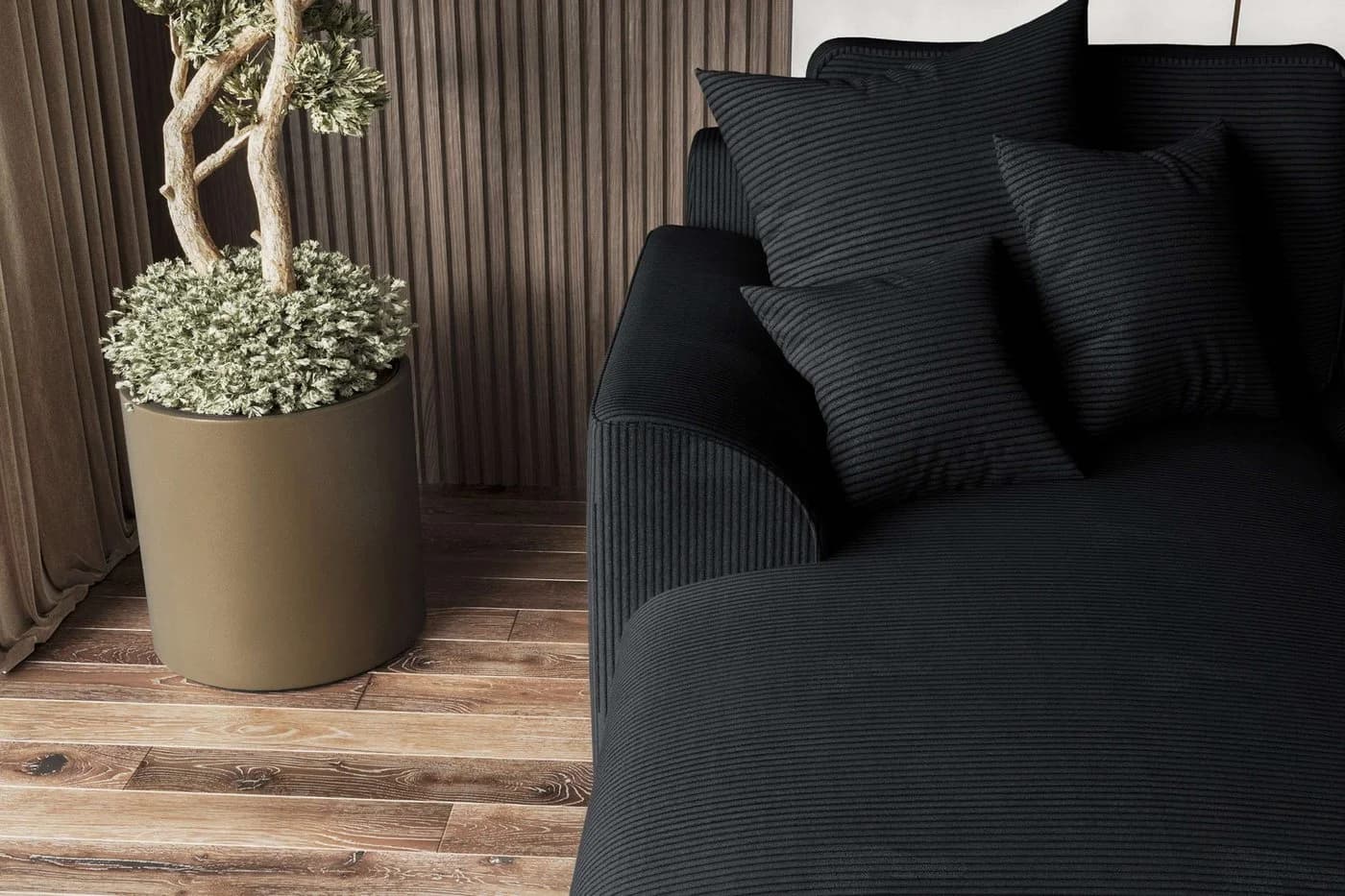 99rooms Ecksofa Gusto L-Form Schwarz mit Schlaffunktion - Bild 4