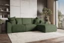 99rooms Ecksofa Gusto L-Form mit Schlaffunktion Cordstoff Khaki Bild 1